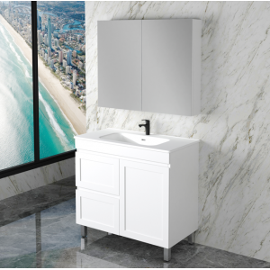 Mia 900 Matte White Free Standing Vanities Cabinet Only